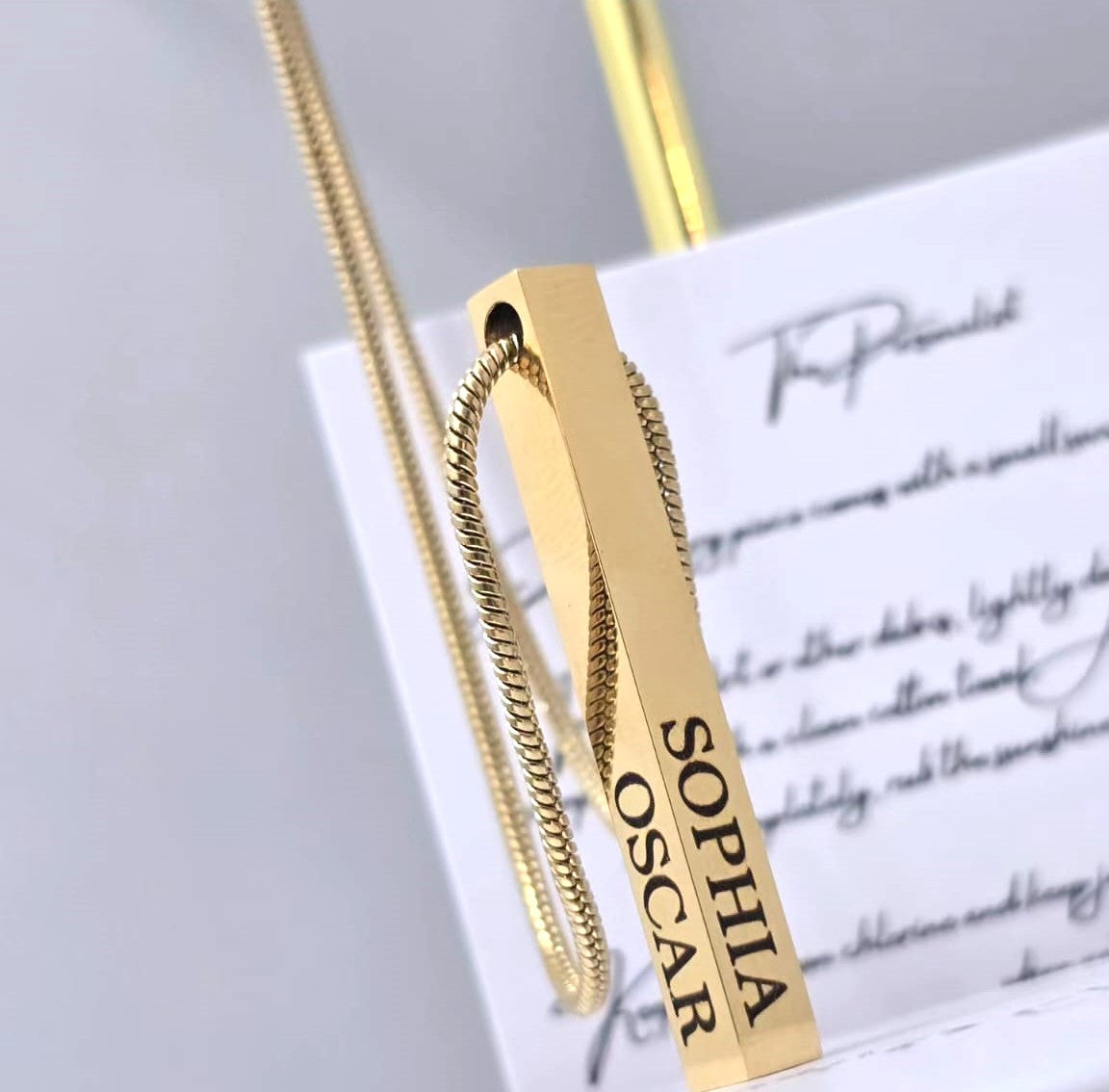 Bar & Heart Necklace - The Personalists