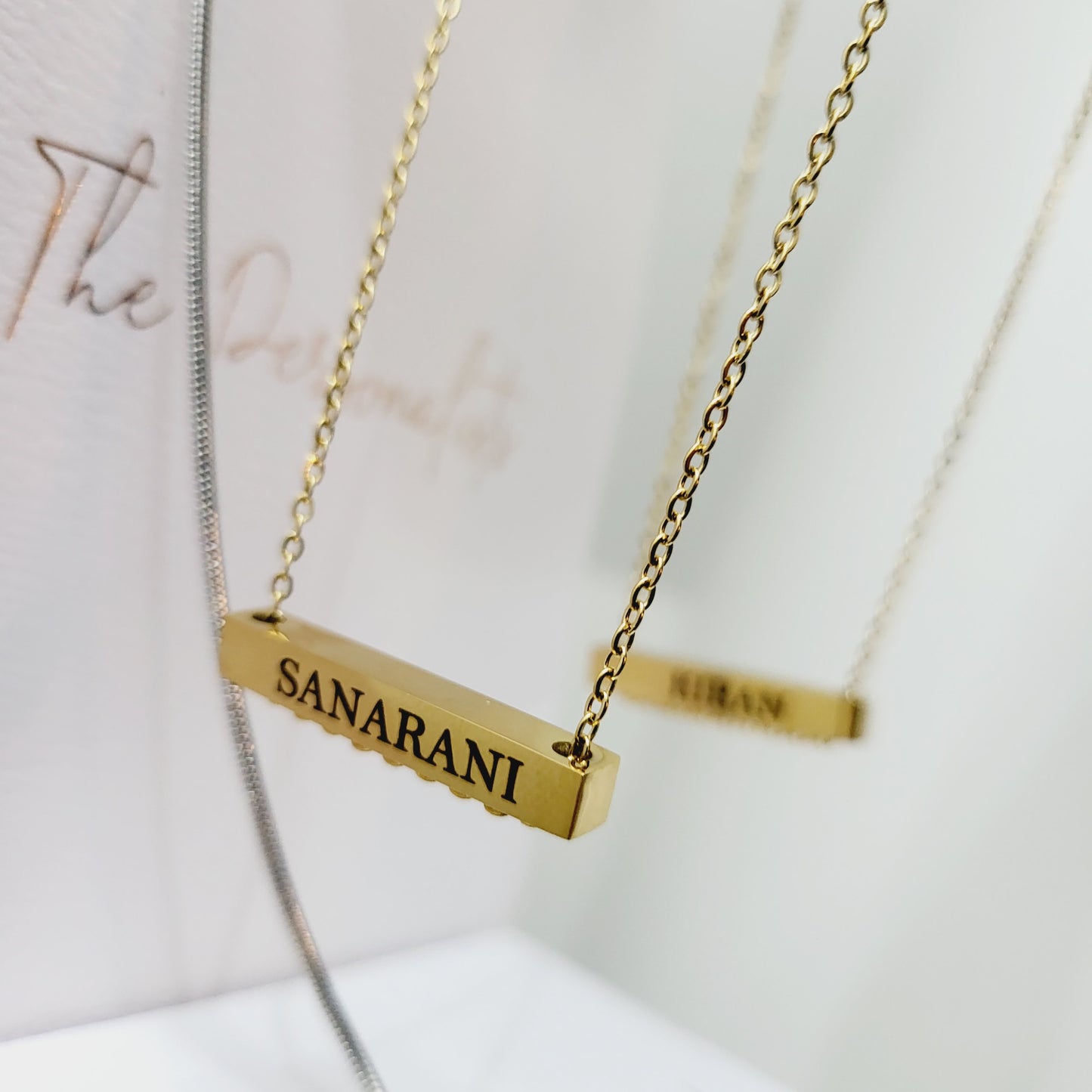 Horizontal Bar and Bead Necklace - The Personalists