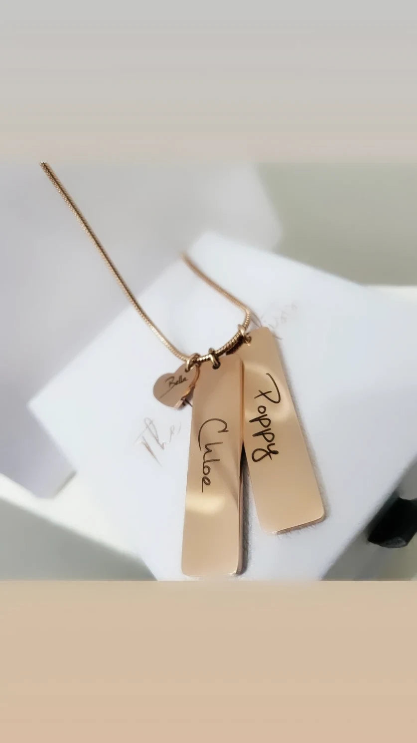 Bar & Heart Necklace - The Personalists
