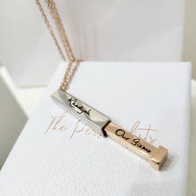 Load image into Gallery viewer, Rectangular 3D Bar Extending Bar Necklace
