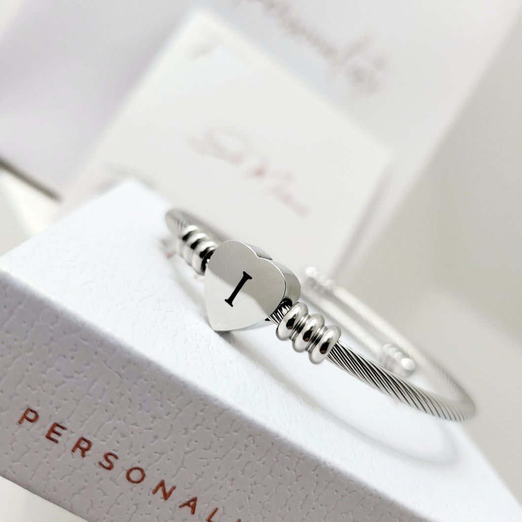 Initial Heart Bracelet